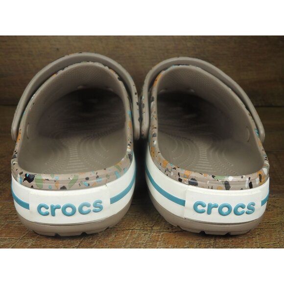 Crocs Tan Paint Splatter Slip On Clogs Sandals Men's 8 / Women's 10 - Picture 4 of 8